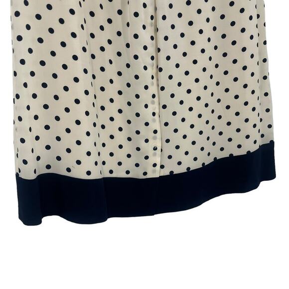 TORY BURCH Graham Tapioca Monde Dress Cream Black Polka Dot Snap Belted Size 8 - Picture 9 of 15